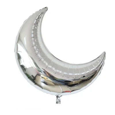 Silver moon 1 шт./лот, 32 дюйма, фольгированные шары с большой луной, для свадьбы, дня рождения, вечеринки, 18 дюймов, гелиевые шары со звездами, украшение для детского душа, Балон, розовый, серебряный - Цвет: Silver moon