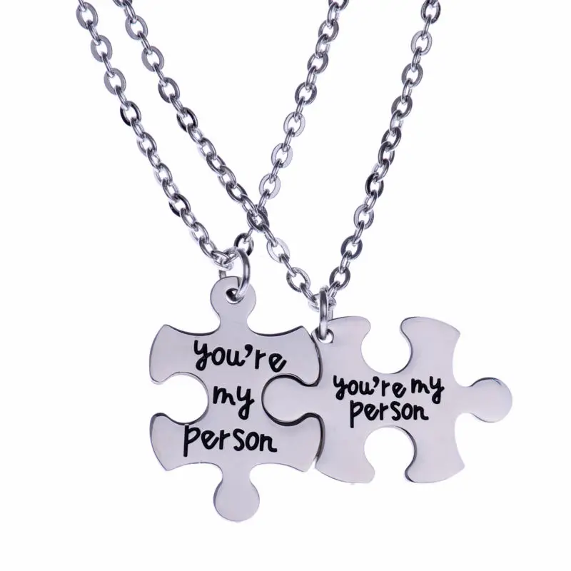 2 шт. ожерелье с подвеской из нержавеющей стали надписью You're My Person