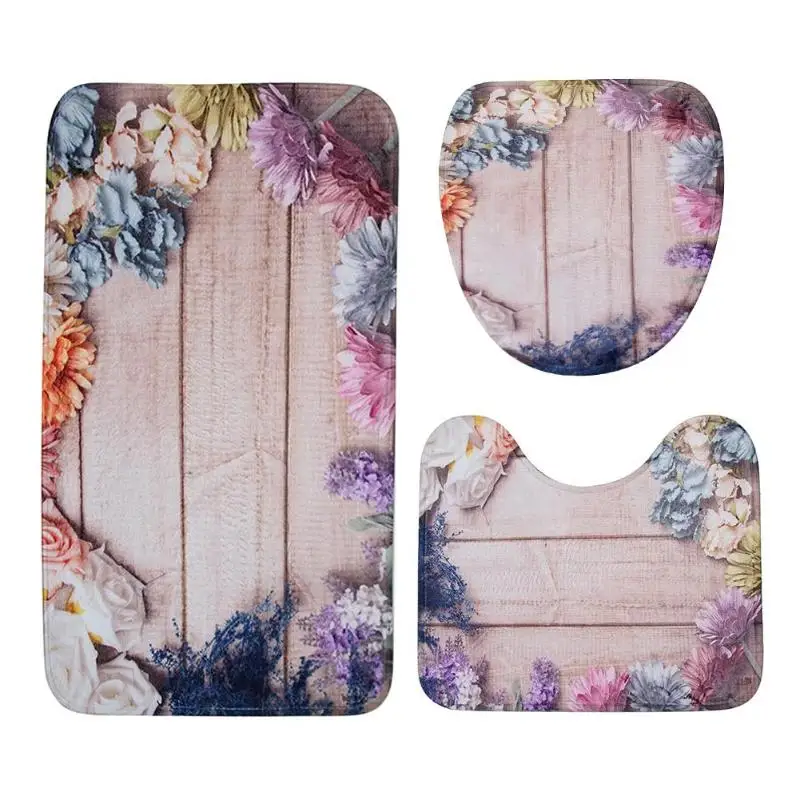 13 3pcs set 3 шт./компл. Ванная комната коврик набор фланель анти-скольжения Кухня ванны коврик ковер Ванная комната коврик для туалета моющийся коврик Banheiro Ванна коврики - Цвет: 13 3pcs set