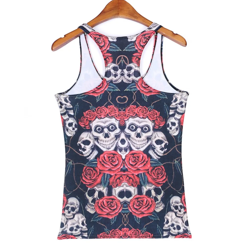 2017 новые летние женские блузки без бретелек рукавов Цифровая печать