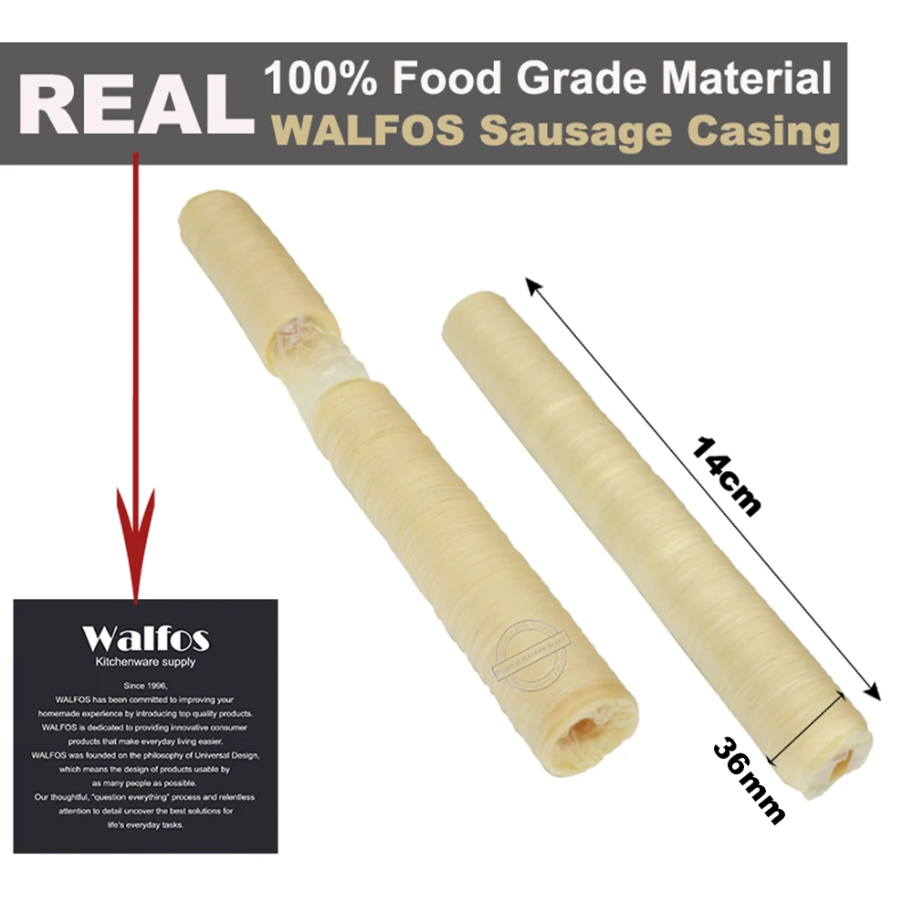 WALFOS14m* 36 мм сухая свинья колбаса обсадная трубка для мяса колбасы корпус для колбасы машина для приготовления хот-догов корпус гамбургер инструменты для приготовления пищи