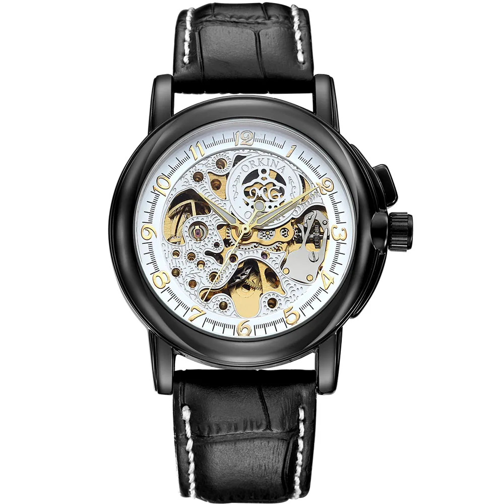 ORKINA мужские часы Топ бренд Роскошные автоматические Модные Скелет Механические