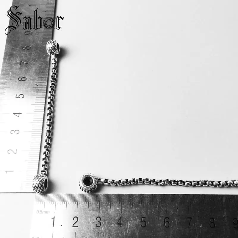 Мужские украшения DIY бусины безопасная цепь заклепки вид мода серебряный цвет