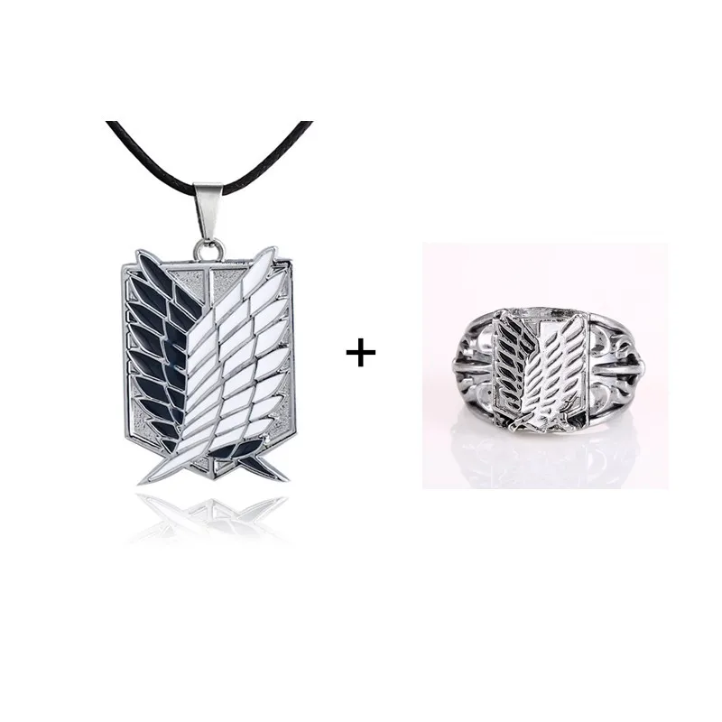 Комплект ювелирных изделий для косплея 2020 ожерелье и кольца с логотипом атака на