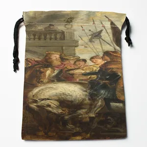 Лучшие Питер пол Рубины 04 Сумки на шнурке пользовательские сумки для хранения с принтом для приема сумки компрессионного типа размер 18x22 см сумки для хранения