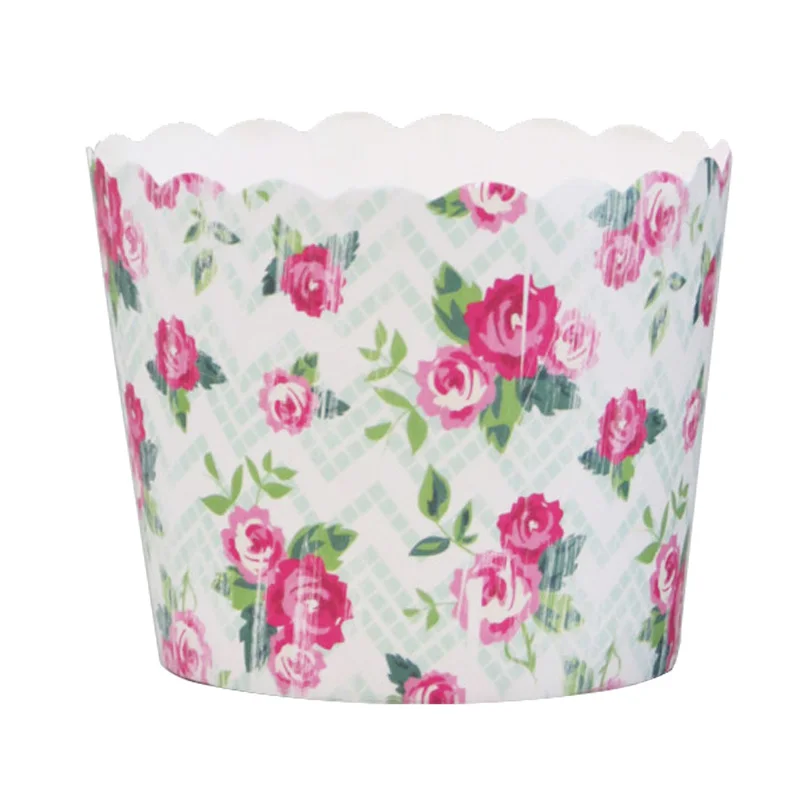 50 шт./пакет цветные цветы Бабочка пион роза веселое время бумага кекс Маффин