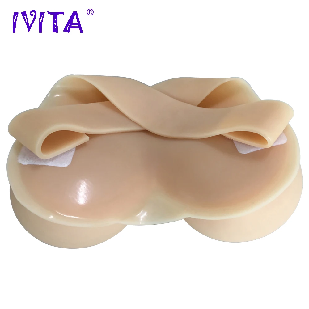Силиконовая молочная форма IVITA 4100 г бежевые поддельные груди для трансвеститов