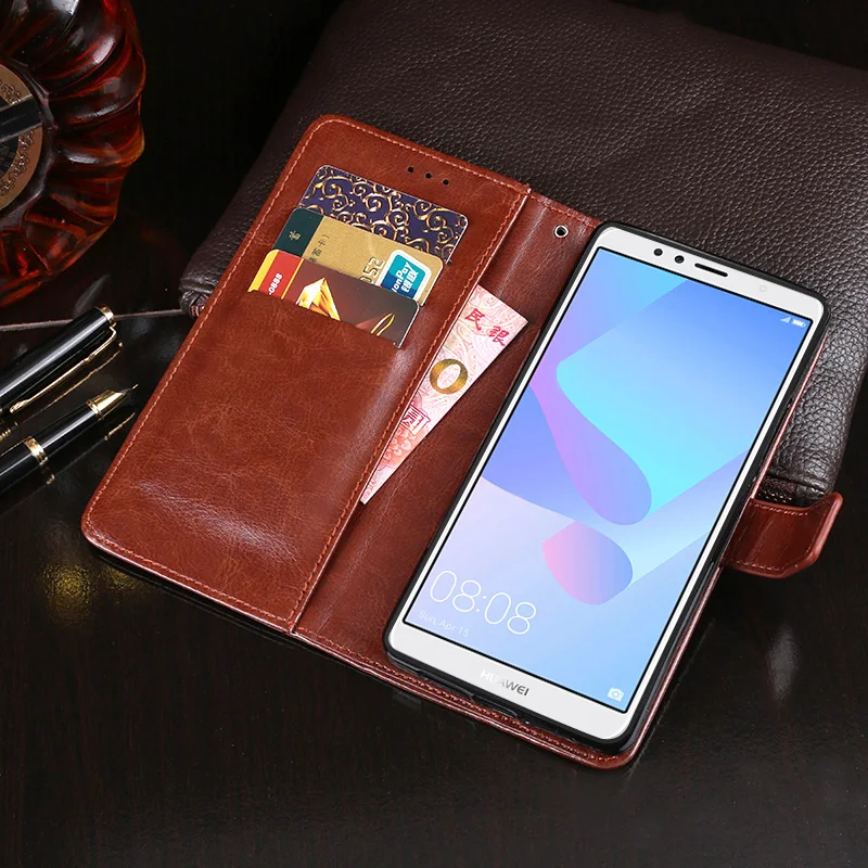Чехол для Huawei Y6 Prime 2018 Роскошный кожаный флип-чехол Honor 7A Pro 9 10 Y9 Y7 P Smart P20 Lite чехол -