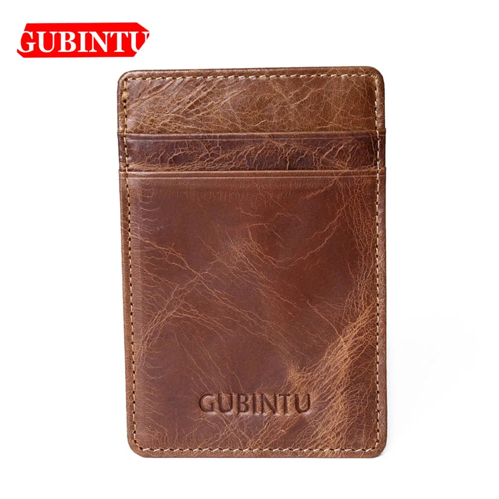 Кошелек GUBINTU из натуральной кожи карта RIFD держатель для ID карты Passcard короткий