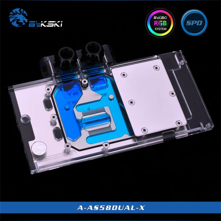 BYKSKI водный блок использовать для ASUS RX580-DUAL-O8G RGB светильник/полное покрытие