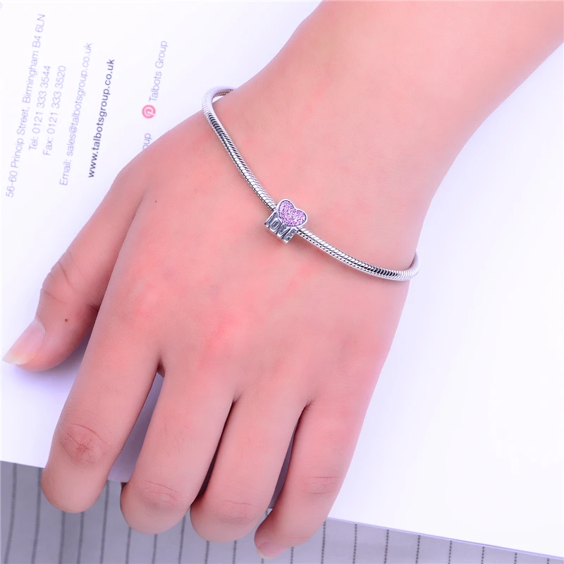 Ювелирные изделия из стерлингового серебра 925 пробы фиолетовые Очаровательные