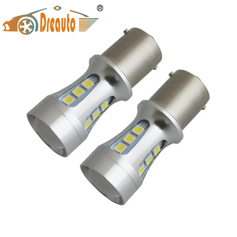 Dreauto 2x 1156 LED BA15S P21W S25 18 led 3030 Chips 6000K White Red Yellow Brake Lights Reverse Lamp DRL Car Tail Bulb | Автомобили и