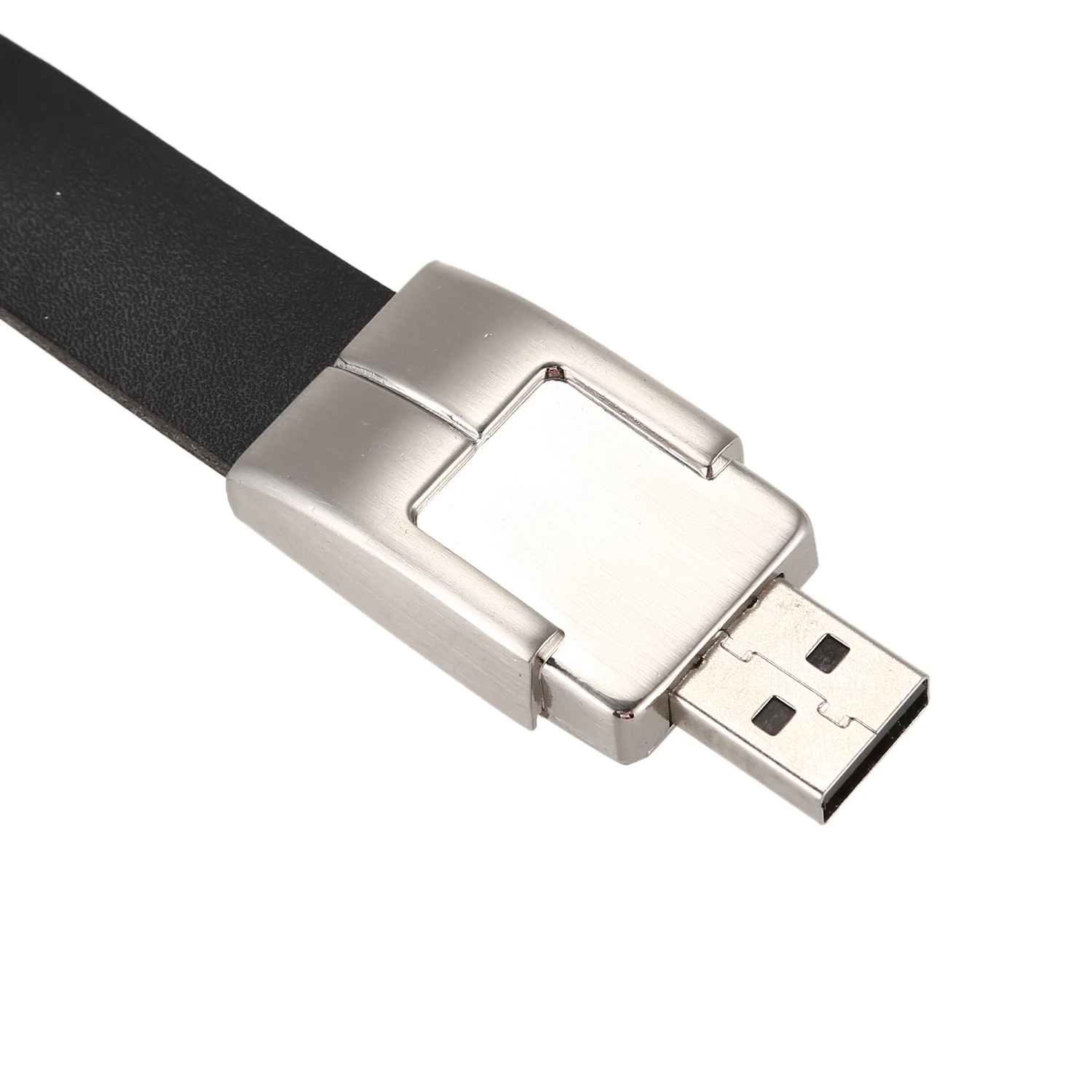 USB 2,0 кожаный браслет карта памяти флэш-накопитель U диск подарок, черный 16GB