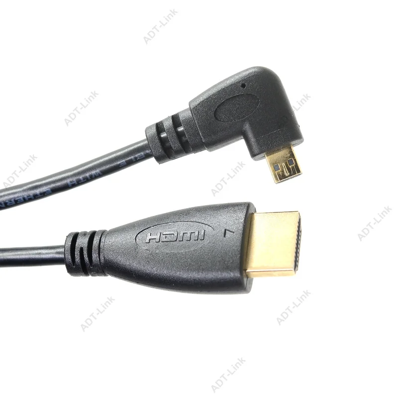 Micro HDMI кабель вверх и вниз влево вправо Угловой 90 градусов к 50 см для цифровой