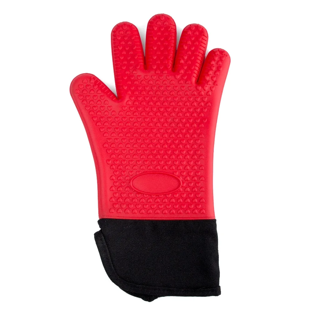 

1 Pcs Lengthen The Microwave Thickened Silicone High Temperature Heat Insulation Oven Glove Barbecue Gloves Cooking Oven Mitts