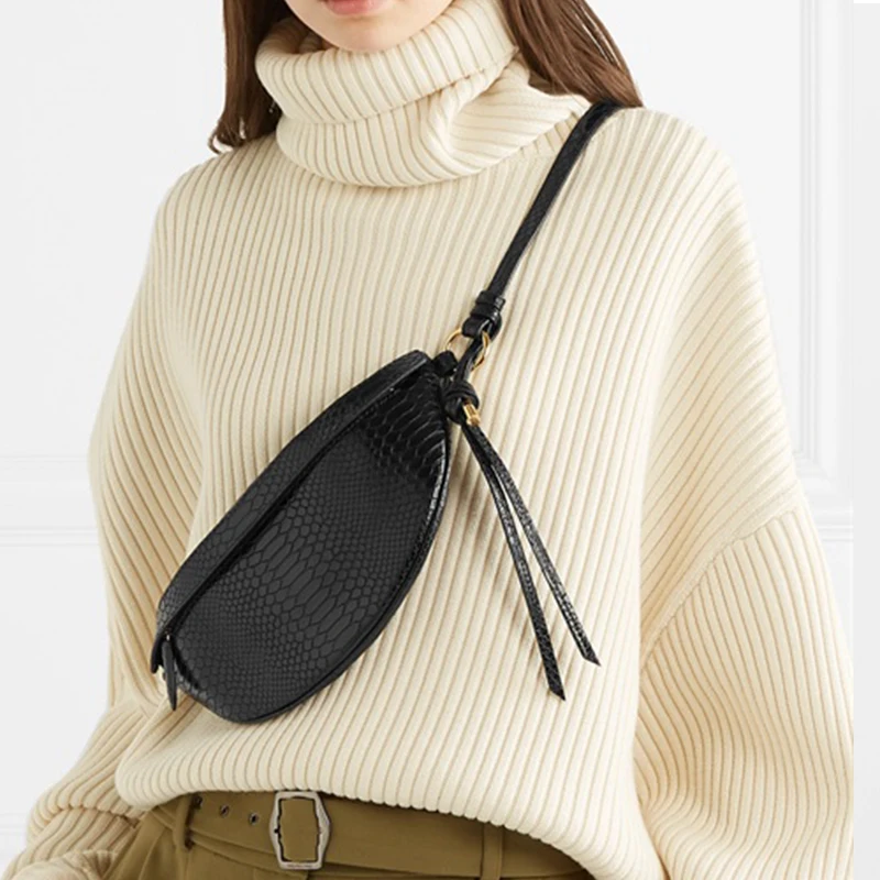 

Women Belt Bag PU Leather Waist Pack Wave 2019 New ins Fashion Atmosphere Half Square Bag Korean Wild Crossbody Bag Drop Ship