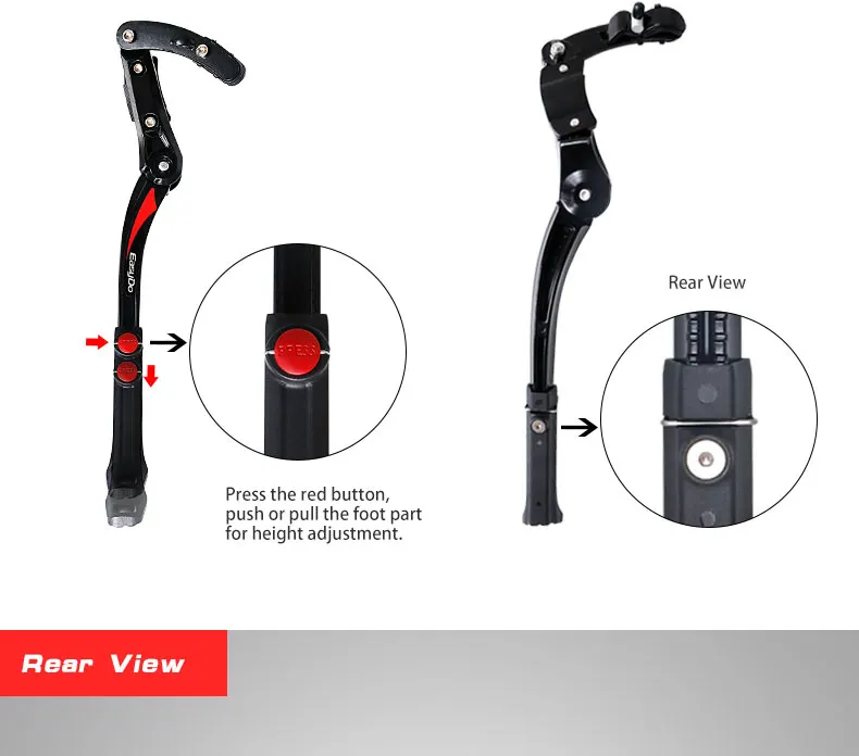 Easydo велосипед kickstand сплав 2"-29" MTB горный велосипед рама боковой удар поддержка 26-33 см Регулировка цикла парковка стойка KA56 KA56L
