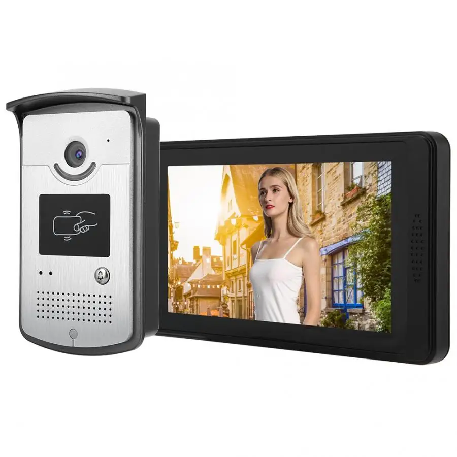 7 дюймов проводной Wifi электронный HD видео дверной звонок телефон с дистанционным