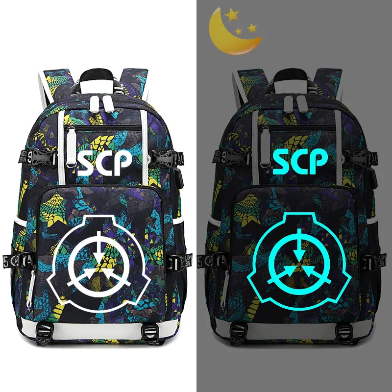 Style G SCP специальные процедуры удержания рюкзак с отражающими вставками usb зарядка многофункциональная сумка для ноутбука сумки для школьников и студентов дорожная сумка - Цвет: Style G