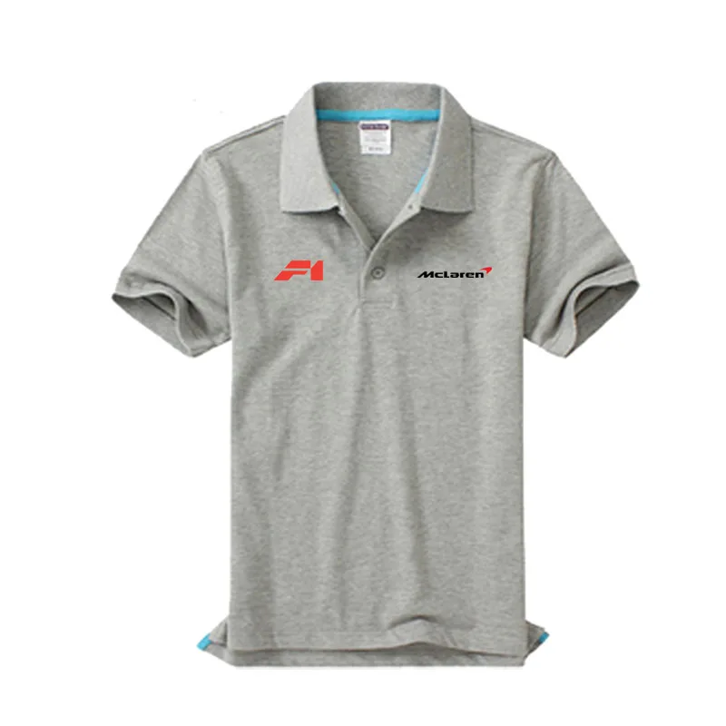 9 Новые мужские высококачественные хлопковые рубашки с коротким рукавом McLaren polo рубашка Летняя Повседневная рубашка-поло в деловом стиле - Цвет: 9