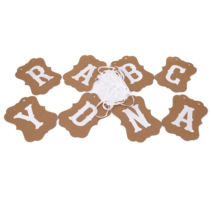 Новый картонный баннер-гирлянда из крафт-бумаги для конфет винтажная Свадебная