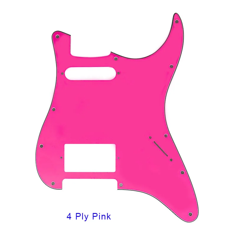 4Ply Pink Электрогитара части для США \ Мехико Fd Stratocaster 11 отверстий HS PAF хамбакер гитара накладка царапина пластина - Цвет: 4Ply Pink
