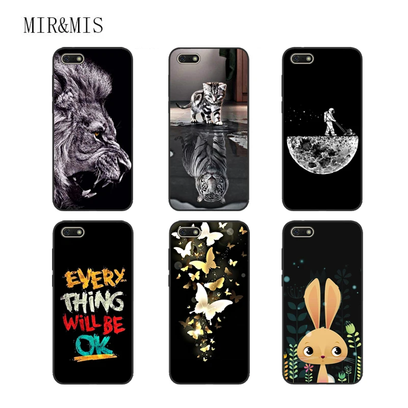 Case For Huawei Y5 2018 5.45 Inch Soft Tpu Black Printing Drawing Silicone Phone Cases Cover |