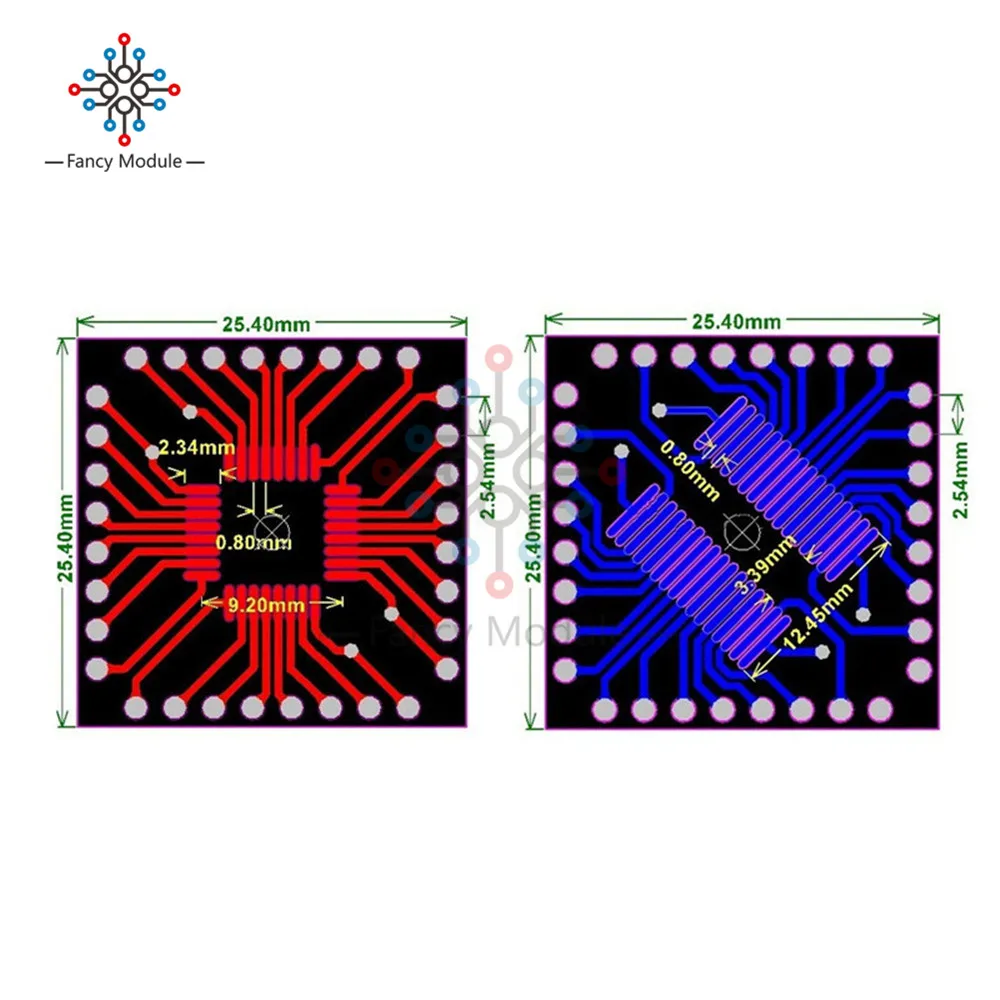 5 шт QFP/TQFP/LQFP/FQFP/SOP/SSOP32 для DIP адаптера PCB плата конвертера SOP32 поворотный адаптер