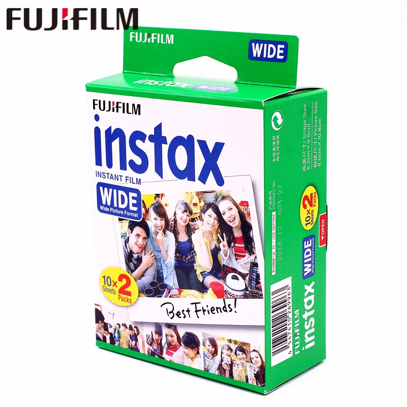 Оригинальная 80 листов Fujifilm Instax широкая пленка с белым краем для камеры Fuji Instant Photo