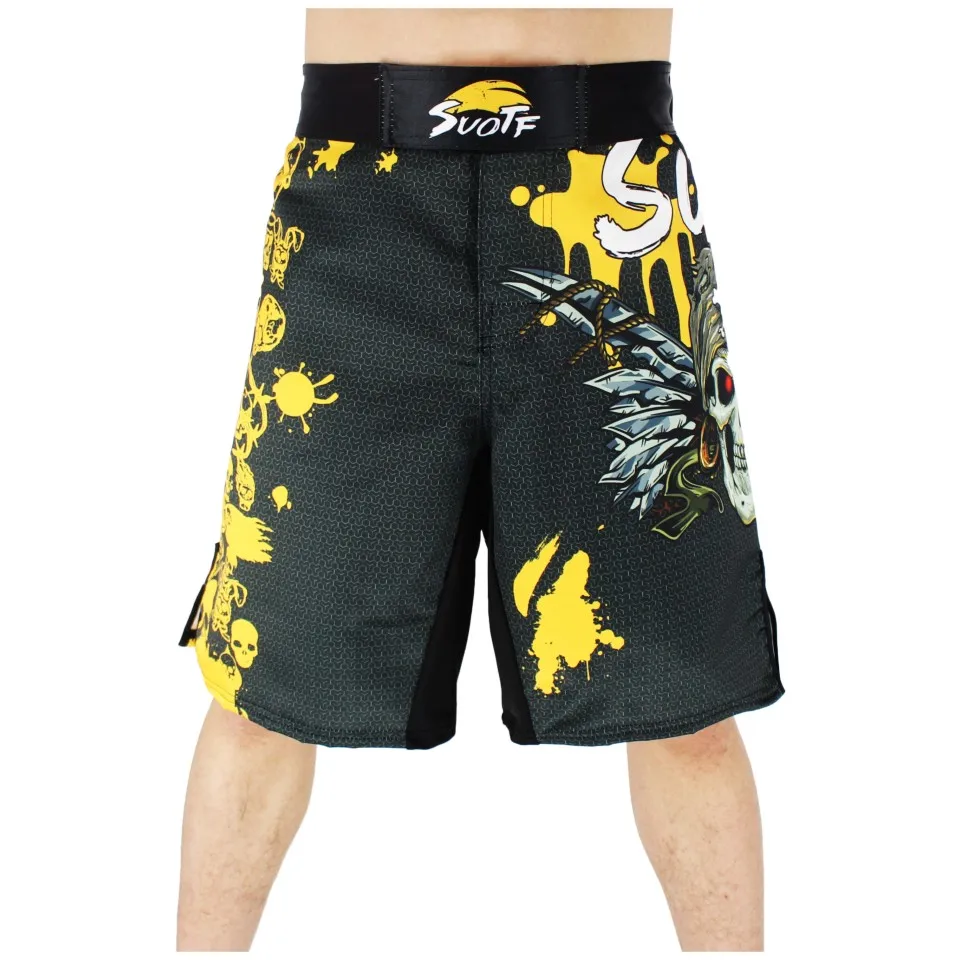 SUOTF дышащие свирепые спортивные шорты с принтом черепа для фитнеса Tiger Muay Thai