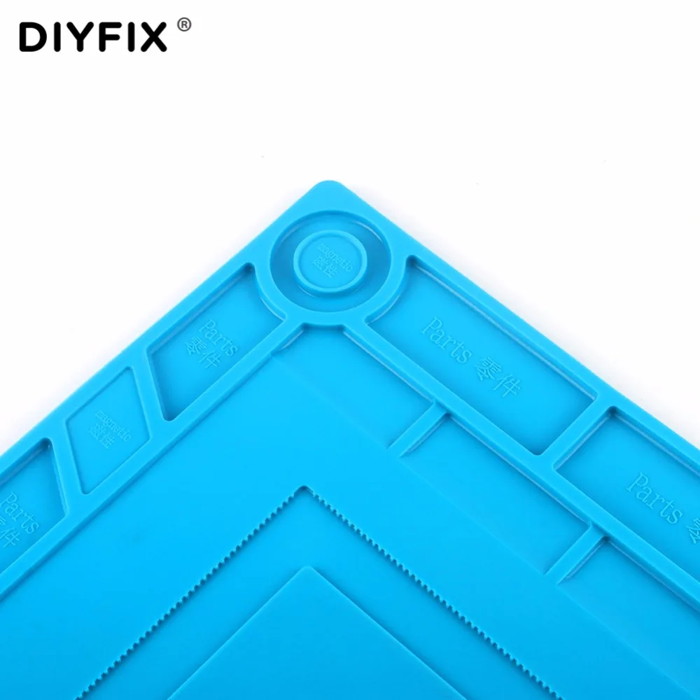 DIYFIX S150 Магнитный силиконовый коврик Горячий воздушный пистолет станция термостойкая изоляция Настольный коврик мобильный телефон BGA паяльник инструмент для ремонта