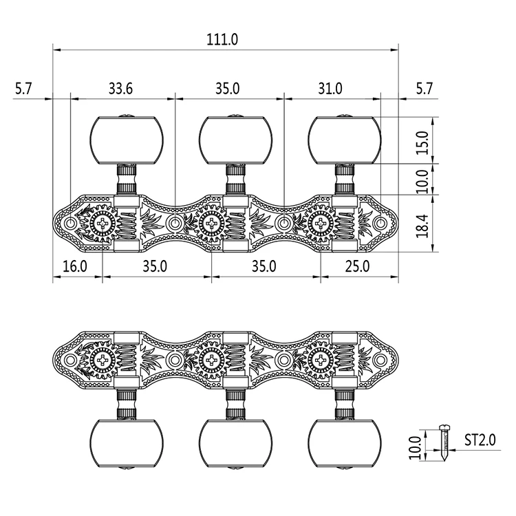 2 шт. в наборе высококачественные классические гитарные колышки для настройки