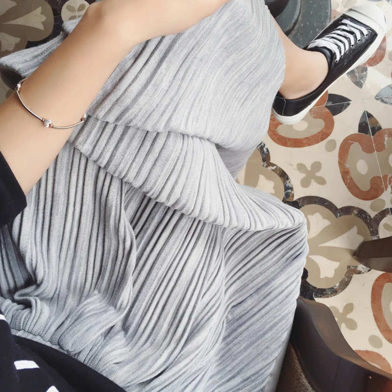 

Autumn Winter Cotton Elastic High Waist Maxi Skirts Womens Fashion Streetwear Vintage Falda Pleated Long Skirt Female Saia Longa
