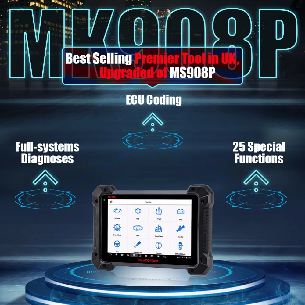 Autel MaxiCOM MK908P диагностический инструмент obd2 сканер автомобильный J2534