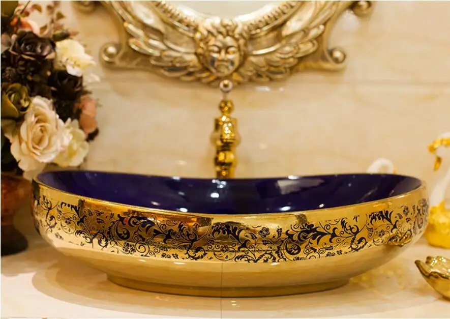 Фарфоровая гардеробная овальная раковина Lavabo столешница для ванной комнаты