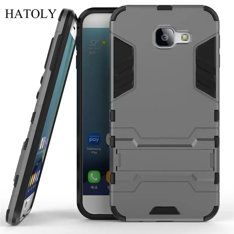 Для Samsung Galaxy A8 2016 Case Робот Броня Гибридный Прочный силиконовая Резина Hard Cover