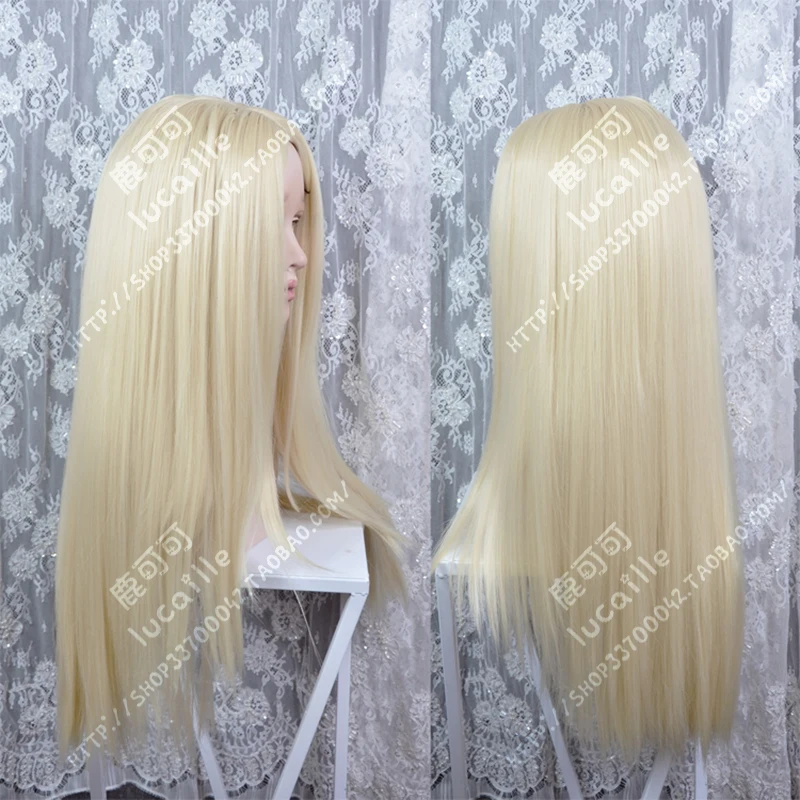 Парик для косплея из аниме Devil Can Cry 5 Trish с молочным золотом термостойкий коротких