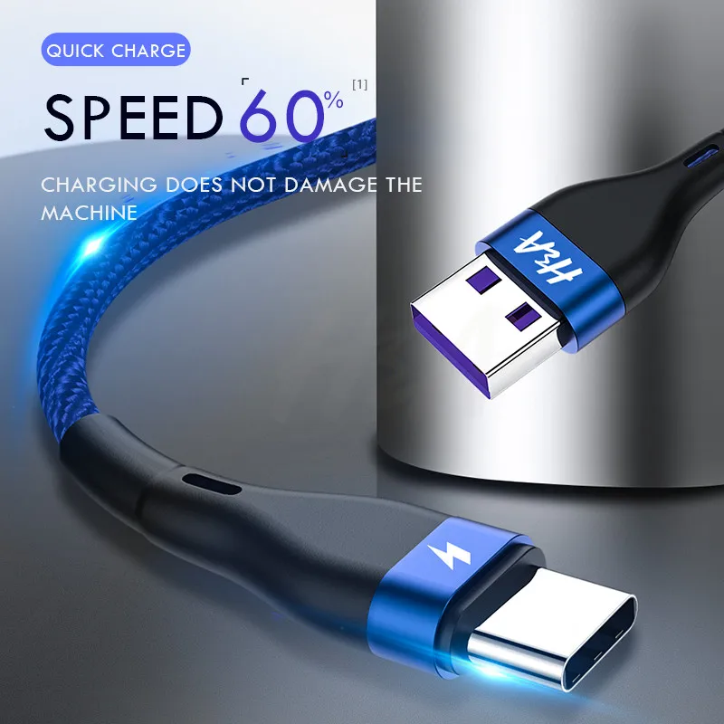H & A 3A usb type C кабель для быстрой зарядки samsung S10 S9 Quick Charge 3 0 передачи данных Xiaomi Mi 9 8