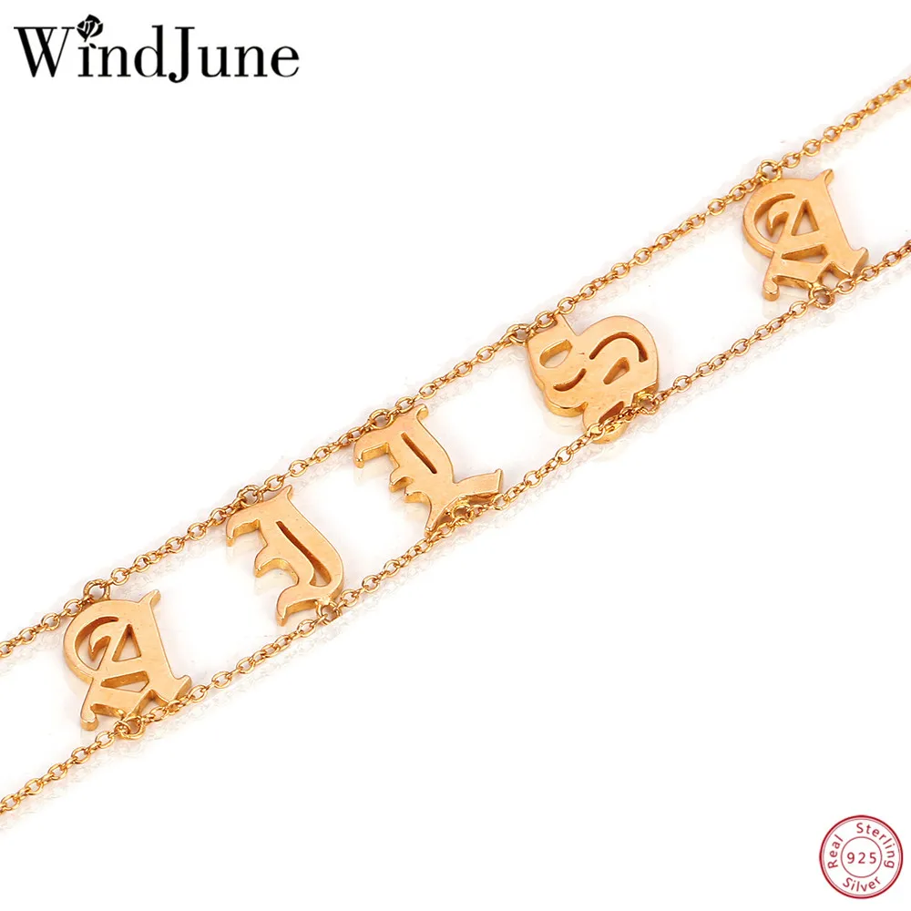 Женское колье-чокер WindJune ожерелье из серебра 925 пробы с индивидуальным именем и