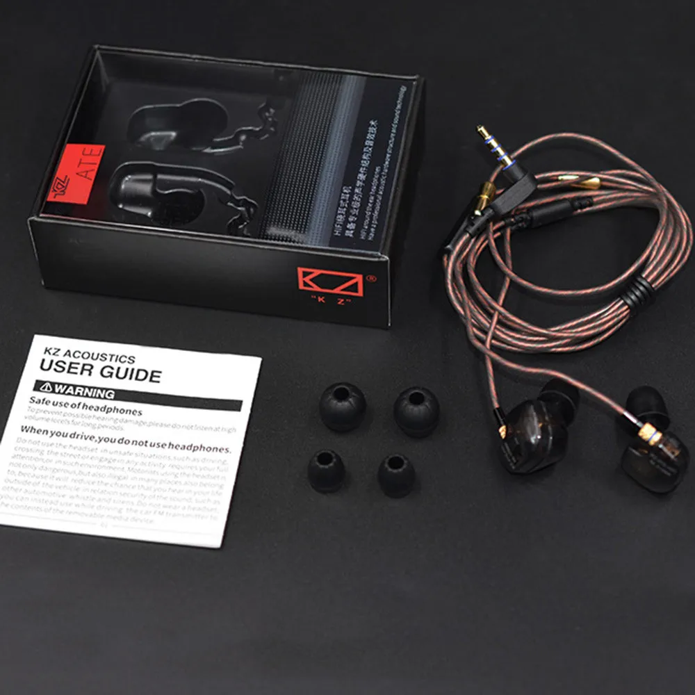 HIPERDEAL KZ ATE HIFI наушники спортивные беспроводные бас металлические стерео микрофон