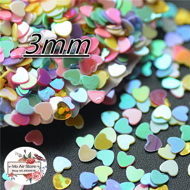 10000pcs/lot 3mm shiny cute small heart lovely laser paillette decoration multicolor DIY accessories | Дом и сад