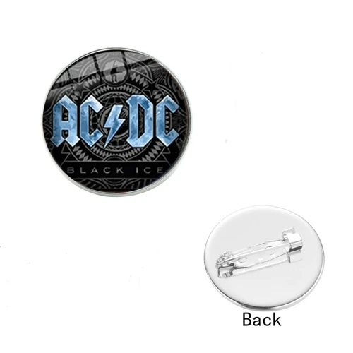 Style 12 SONGDA AC/DC поп-рок-группа Брошь Мода жесткий рок-музыка логотип ACDC ручной работы стекло кристалл купол значки на лацкан, Металлическая Эмблема для фанатов подарок - Окраска металла: Style 12