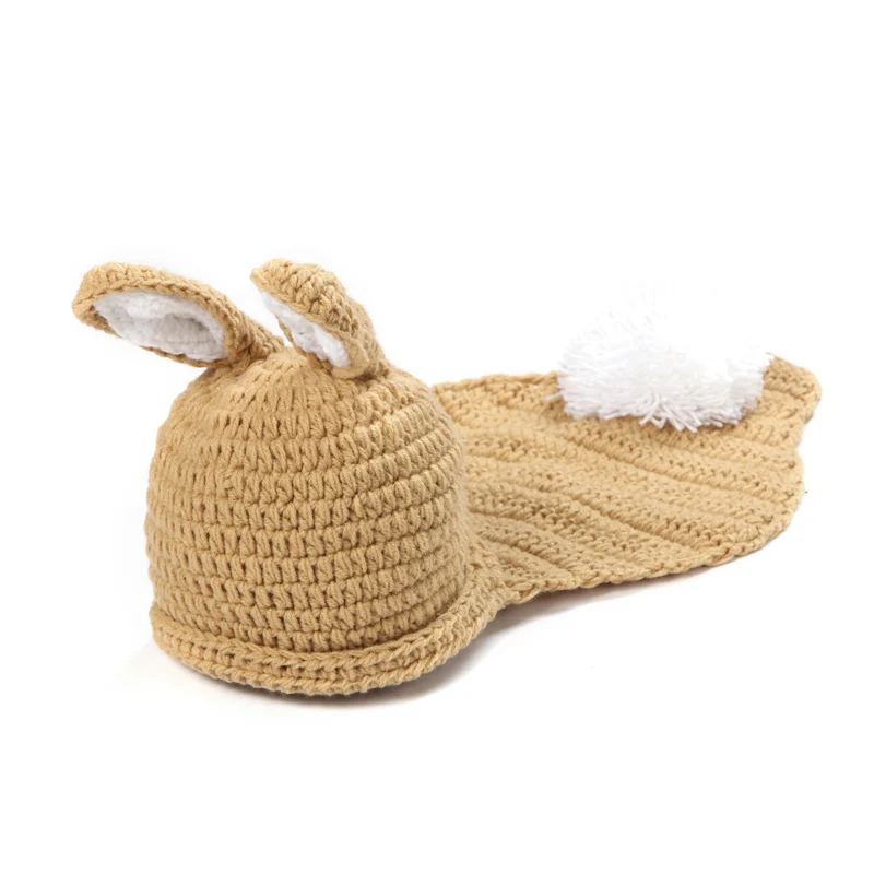 Wild Rabbit Knitting 0-3month Newborn Siamese One Hundred Days Infant Cute Baby Photography Props Handmade Wool Crochet Suit | Детская