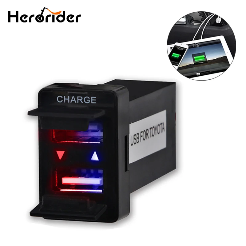Herorider для Toyota USB зарядное устройство адаптер Порт Кабель Интерфейс Аудио разъем