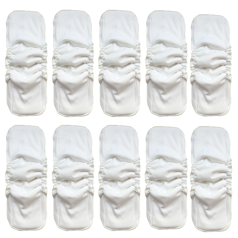 

10pcs Naturally Soft 5 Layers Bamboo Charcoal Inserts For Baby Cloth Diapers Cover Reusable Washable Pocket Cloth Nappy Liner