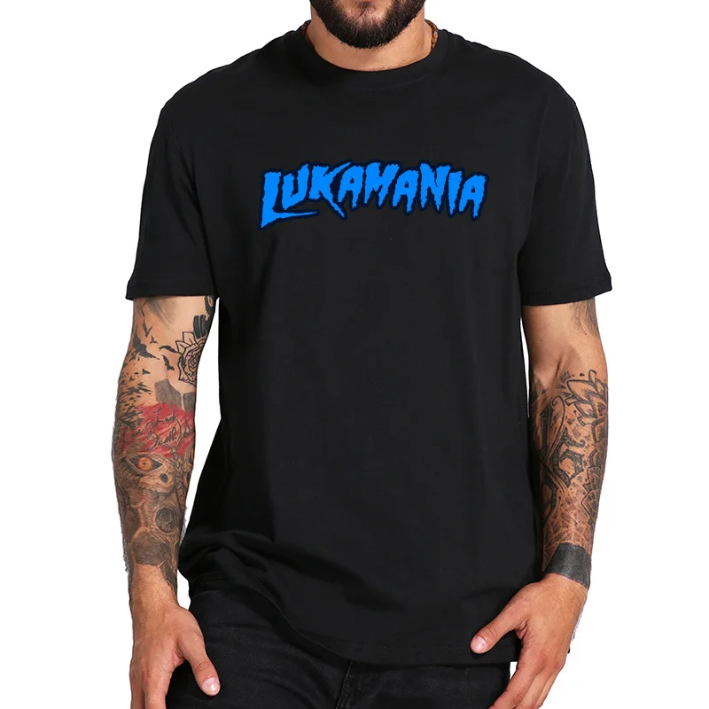 Европейский размер 100% хлопковая Футболка Luka Donicic топы Mania забавные принты с