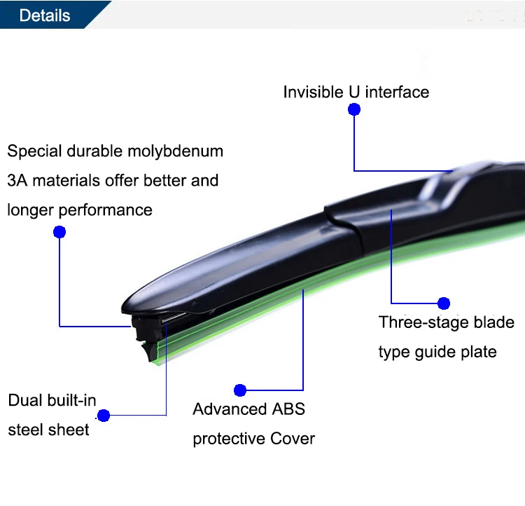 U-щетка стеклоочистителя для лобового стекла автомобиля щетки Peugeot 508 2008 307 407 4008 301