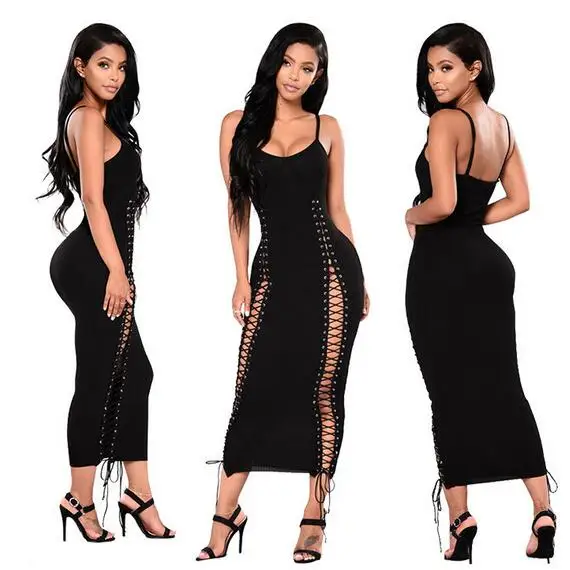 Для женщин кружево до черные пикантные выдалбливают Длинные Bodycon для клуба