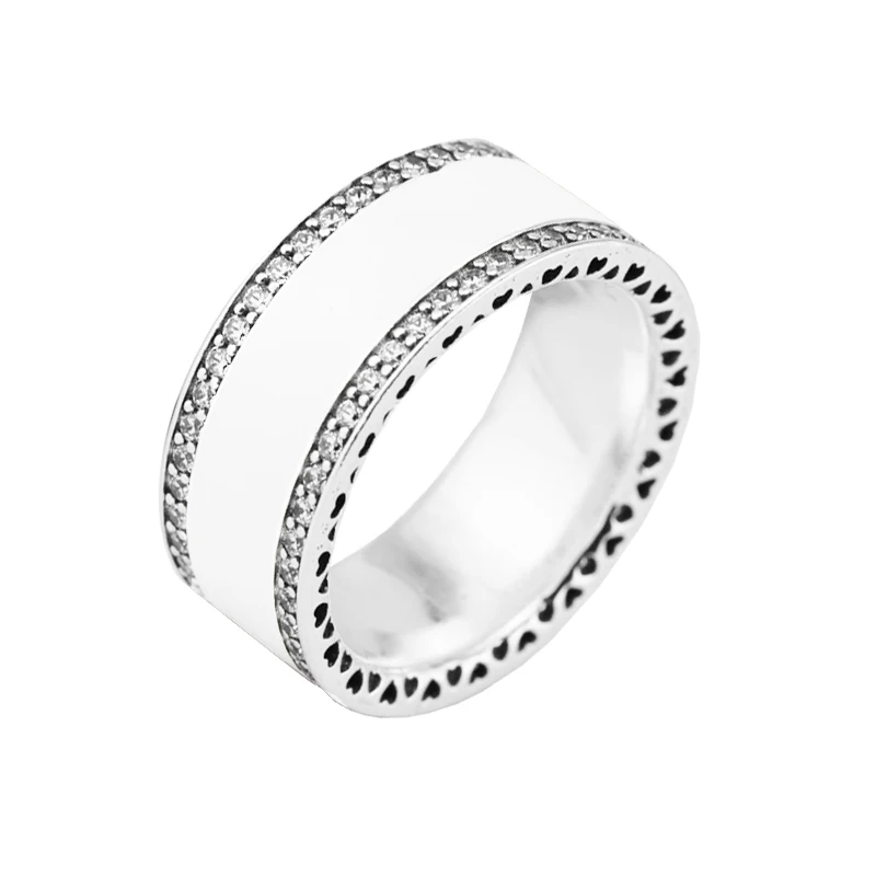 CKK кольцо кольца сердце с Серебряной Эмалью для женщин мужчин anillos Mujer 925 стерлингового серебра 925 украшение для свадьбы помолвки