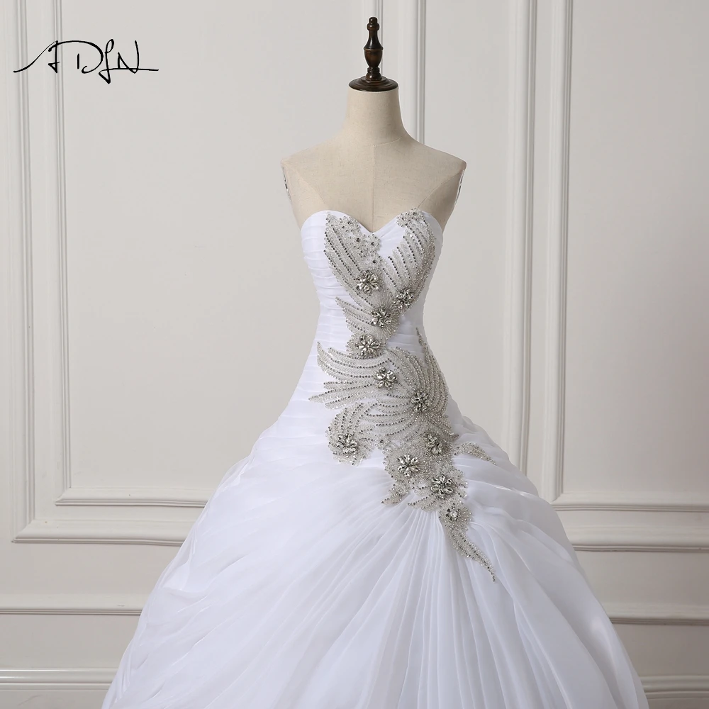 Свадебное платье ADLN свадебное без рукавов стразы бальное из органзы
